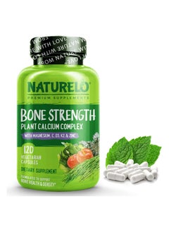 Buy Bone Strength - Plant-Based Calcium Complexmagnesium, Vitamin D3, Vit C, K2, Zinc 120 Vegetarian Capsules in Saudi Arabia