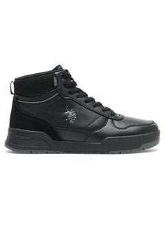 Buy Men's Black High-Top Sneakers - Lightweight Durable All-Black Design with Ankle Support, Casual Outdoor Shoes for Everyday Style in UAE