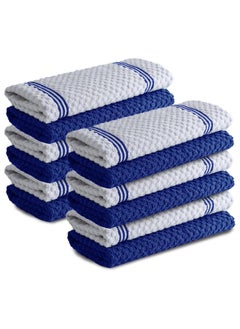 Buy Infinitee Xclusives Premium Kitchen Towels - Blue [Pack of 12] 100% Cotton Kitchen Hand Towels 15 x 25 Inches - Dish Towels for Kitchen in UAE