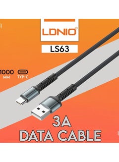 Buy Type-C Charging Cable Mobile Charger Cable Hlgh  Copper 1 Meter 3Amp & Strong, Grey LS63 in Saudi Arabia