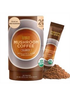 اشتري ShroomDNA Mushroom Coffee Blend with Chaga & Lion's Mane | Instant Focus + Clarity All Day | Organic + Vegan + Gluten Free | No Added Sugar | 20 Count في الامارات