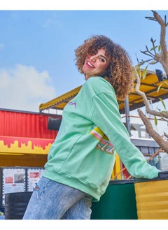 Buy cold-mountain-oversized-crew-neck-sweatshirt-mint-green-1 in Egypt