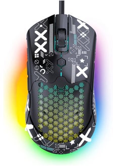 Buy M5 Gaming Mouse with 12,000DPI Adjustable Sensor , Ergonomic Gamer Wired Gaming Mouse With RGB Backlit,  6 Programmable Buttons For Windows 7/8/10/Xp Vista Linux in Saudi Arabia