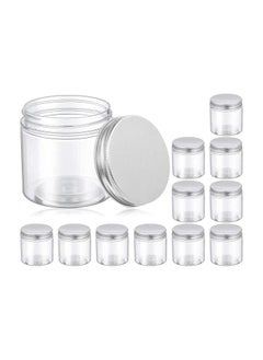 Buy VOIDROP Set of 12 Clear Plastic jar with Steel Lid 170ML in UAE