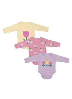 اشتري AIKO-Pack of 3 Multicolor Baby Body Suit-18-24M في الامارات