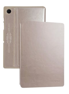 Buy Protective Leather Flip Cover For Samsung Galaxy Tab A8 X200/X205C Size 10.5 Gold in UAE