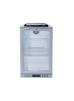 Buy Mini Refrigerator with Steel Cover and Glass Door, Gray in Saudi Arabia