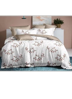 Buy Petals and Floral Designs Single-Size Duvet Cover Set, Multicolour -160x210cm, Fitted sheets size (120x200)+30cm Cotton+Polyester in UAE