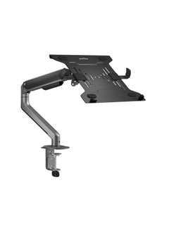 Buy Single Laptop Mount with Tray for Laptop up to 17 inches, Holds Up to 17.6lbs, Fully Adjustable Notebook/Laptop Desk Mount Stand, Heavy Duty Laptop Arm Mount with Clamp and Grommet Base in UAE
