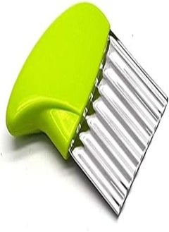 Buy Stainless steel potato chip dough vegetable fruit crinkle wavy cutter blade tool, 10.7 x 7.7cm in Egypt