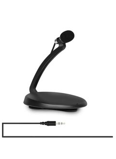 Buy Professional Condenser Sound Recording 3.5mm Jack Microphone with Base Holder, Cable Length Microphone For PC With On Off Switch 1.5m Cable. in UAE