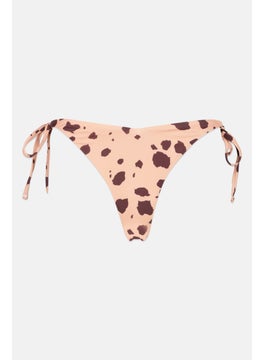 اشتري Women Tie Closure Printed Bikini Bottom, Blush Combo في السعودية