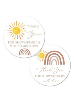 Buy 2" Round Boho Sunshine Baby Shower Thank You Favor Sticker Set Of 40 (Neutral) in Saudi Arabia