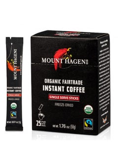 Buy Mount Hagen 25 Count Single Serve Instant Coffee Packets | Organic Medium Roast Arabica Beans | Eco-friendly, Fair-Trade [25 sticks/1.76oz/50g] in UAE