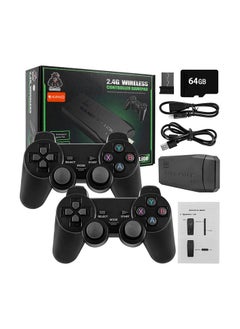 اشتري HD 4K M8 Game Stick Wireless Video Game Console 64GB Built-In 10000 Retro TV Game with Dual 2.4G Wireless Controller for GBA/PS1 في الامارات