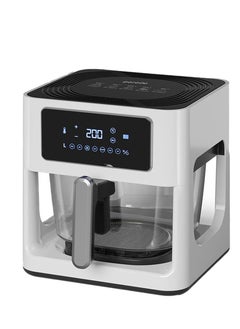 Buy 1000W Glass Pot Air Fryer with 5 Litres Capacity, Touch Panel and 7 Preset Options, Porodo PD-LFGPAF5L-WH - White in UAE