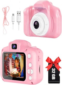 Buy Padom HD Kids Camera, Christmas and Birthday Gifts for Boys Age 3-9, HD Digital Video Cameras for Toddler, Portable Toy for 3 4 5 6 7 8 Year Old Boy with 32GB SD Card (PINK) in UAE