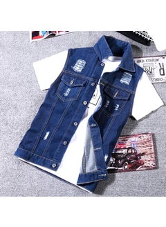 Buy Mens Vintage Denim Vest Casual Layered Autumn 02 vest in UAE