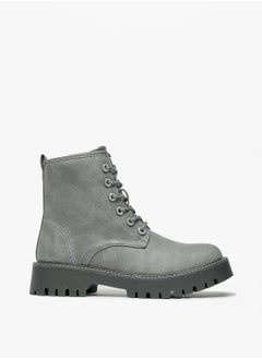 اشتري Solid Lace Up Ankle Boots By Shoexpress في السعودية