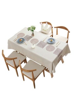 Buy 140 x 180 cm PVC Tablecloth for Dining Table, Natural Drooping Anti-wrinkle Tablecloth Cover, Rectangular Table Decoration for Kitchen Banquet in Saudi Arabia