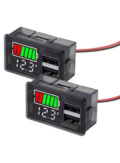 Buy 2PCS Battery Capacity Monitor Indicator Meter ICStation DC 8-30V Digital Battery Meter with 2 USB Ports RV Battery Monitor 12V with Power-Off Memory for Marine RV Golf cart Motorcycle in UAE