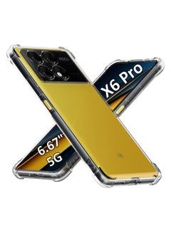 Buy Phone Case For Xiaomi Poco X6 Pro 5G Crystal Clear Ultra Slim Anti Scratch Shockproof Protective TPU Back Cover in Saudi Arabia