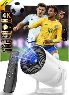 Buy Auto Keystone Mini Portable Projector, 4K Smart Projector with WiFi 6 BT 5.0, Screen Adjustment, 180 Degree Rotation, Home Video Projector Built-in Android 11.0 OS for Indoor Outdoor Compatible with TV Stick/HDMI/USB in Saudi Arabia