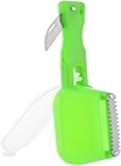 اشتري MT Stainless Steel Fish Scraper with Plastic Handle - Silver and Green في مصر