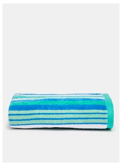 Buy Rope Hand Towel- 500 GSM 100% Cotton Velour -50x90 cm Modern Stripe Design Luxury Touch Extra Absorbent -Turquoise in UAE