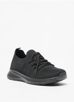 اشتري Textured Sports Shoes with Lace-Up Closure في السعودية