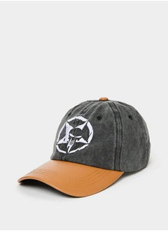 Buy Star Print Contrast Brim Baseball Cap in Saudi Arabia