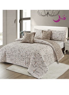 Buy Bedspread comforter set consisting of 4 pieces, polyester comforter, size 170 by 220 cm in Saudi Arabia