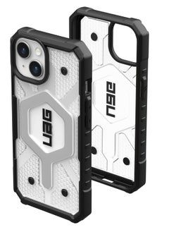 Buy Urban Armor Gear Pathfinder Case Compatible with Apple iPhone 15 Case Wireless Charging/Magnetic Charging Compatible, Military-Standard Protection Ice/transparent in UAE