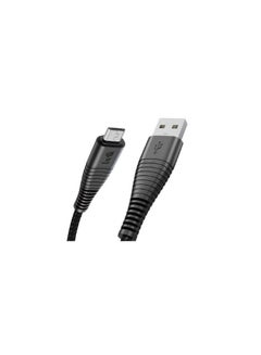 Buy Micro USB Charging Cable High Speed Cut Resistant Fabric 2000mm black in Saudi Arabia