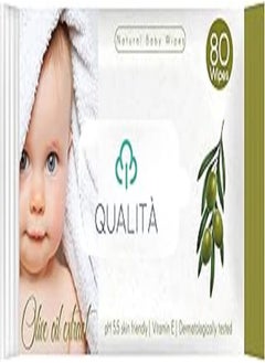 اشتري Qualita baby wipes with olive oil and calendula oil 80 wipes في مصر