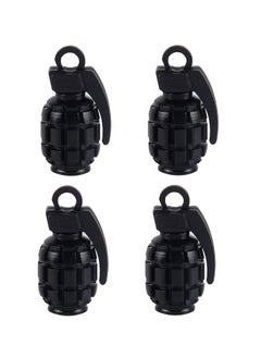 Buy 4-Piece Grenade Shaped Car Tire Valve Cap in Saudi Arabia