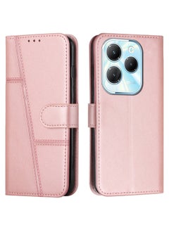 Buy Protective Wallet Case with Kickstand for Infinix Hot 40 Pro - Pink in UAE