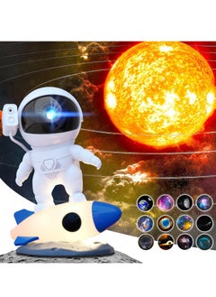 Buy HD Astronaut Planetarium Projector, Galaxy Projector for Bedroom, HD Replaceable 13 Film Discs & Adjustable Focus Lens, Rocket Night Light, Timed Ceiling Light in UAE