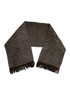 Buy Double Face Solid & Plaid Check/Carreau/Stripe Pattern Wool Winter Scarf/Shawl/Wrap/Keffiyeh/Headscarf/Blanket For Men & Women - Large Size 50x190cm - P03 Dark Brown in Egypt