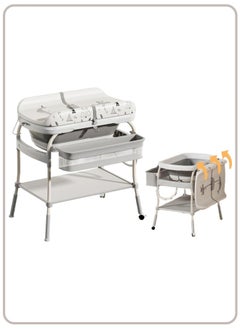 Buy Portable Baby Changing Table Foldable Changing Table Dresser Changing Station for Infant Nursing Bath 2 in 1 Height Adjustable Mobile Nursery Organizer in Saudi Arabia