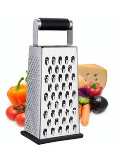 Steel 5 in 1 Grater and Slicer with 4 Sides for Cheese, Vegetables (Silver Steel 5 in 1 Grater and Slicer with 4 Sides for Cheese, Vegetables (Silver