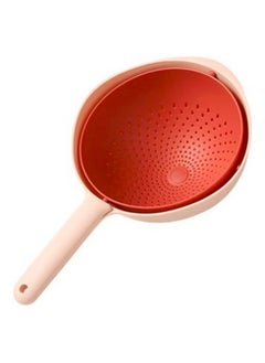 Buy Vegetable Washing Basket with Handle Fruit Washing Colander Double Layer Veggie Food Washing Bowl Basket with Filter Red in Saudi Arabia