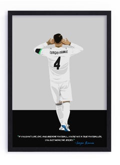 اشتري Sergio Ramos Real Madrid Framed Poster 30x40cm - Football Memorabilia, Wall Art, Soccer Collectible, Gift for Fans في الامارات