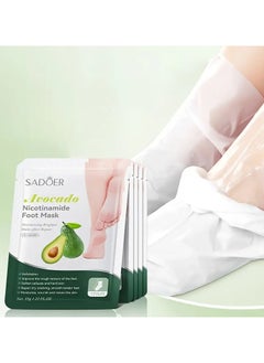 اشتري Pack Of 5 Avocado Nicotinamide Foot Mask Moisturizing Brighten Multi-effect Repair Dry Cracks and Makes Smooth Tender Feet في الامارات