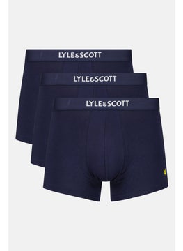 اشتري Men 3 Pack Brand Logo Trunks, Navy في السعودية