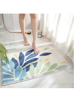 Buy 1-Piece Bathroom Non-Slip Rug Mat Water Absorption Mat Polyester Multicolor 60x40 Centimeter in UAE