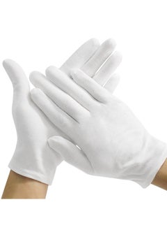 Buy 3 Pairs White Cotton Gloves for Dry Hands Eczema SPA Moisturizing - Work Glove Liners for Serving Costume Inspection in UAE