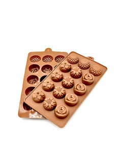 Buy Premium Silicone Chocolate Molds – flowers chocolate moulds for baking or freezing, non-stick candy molds, mini trays for cake decorating, dessert making, jello, fat bombs, bpa-free silicone mold set in UAE