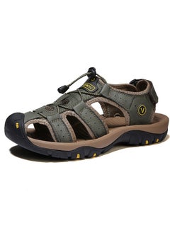 Buy Men's Summer Cowhide Sandals Outdoor Casual Beach Shoes in Saudi Arabia