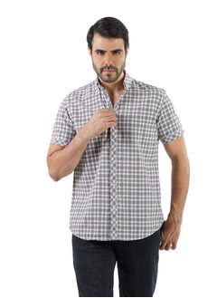 Buy Men's Shirt- cotton - Color Brown   / MULTI COLOR in Egypt